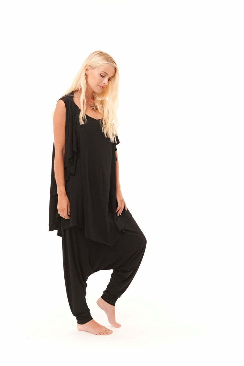 Bamboo Harem Lounge Pants Black - MUDRA