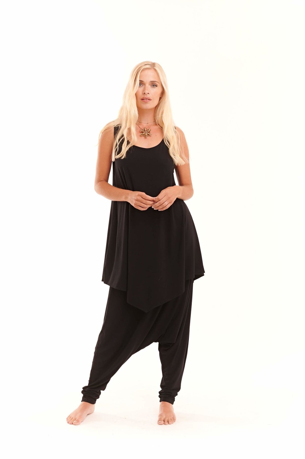 Bamboo Harem Lounge Pants Black - MUDRA