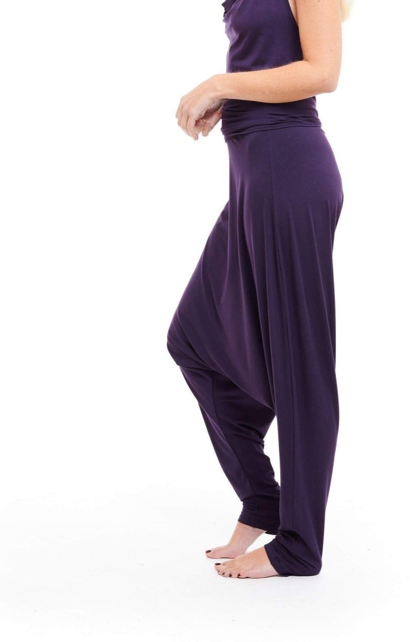 Bamboo Harem Lounge Pants Deep Purple - MUDRA