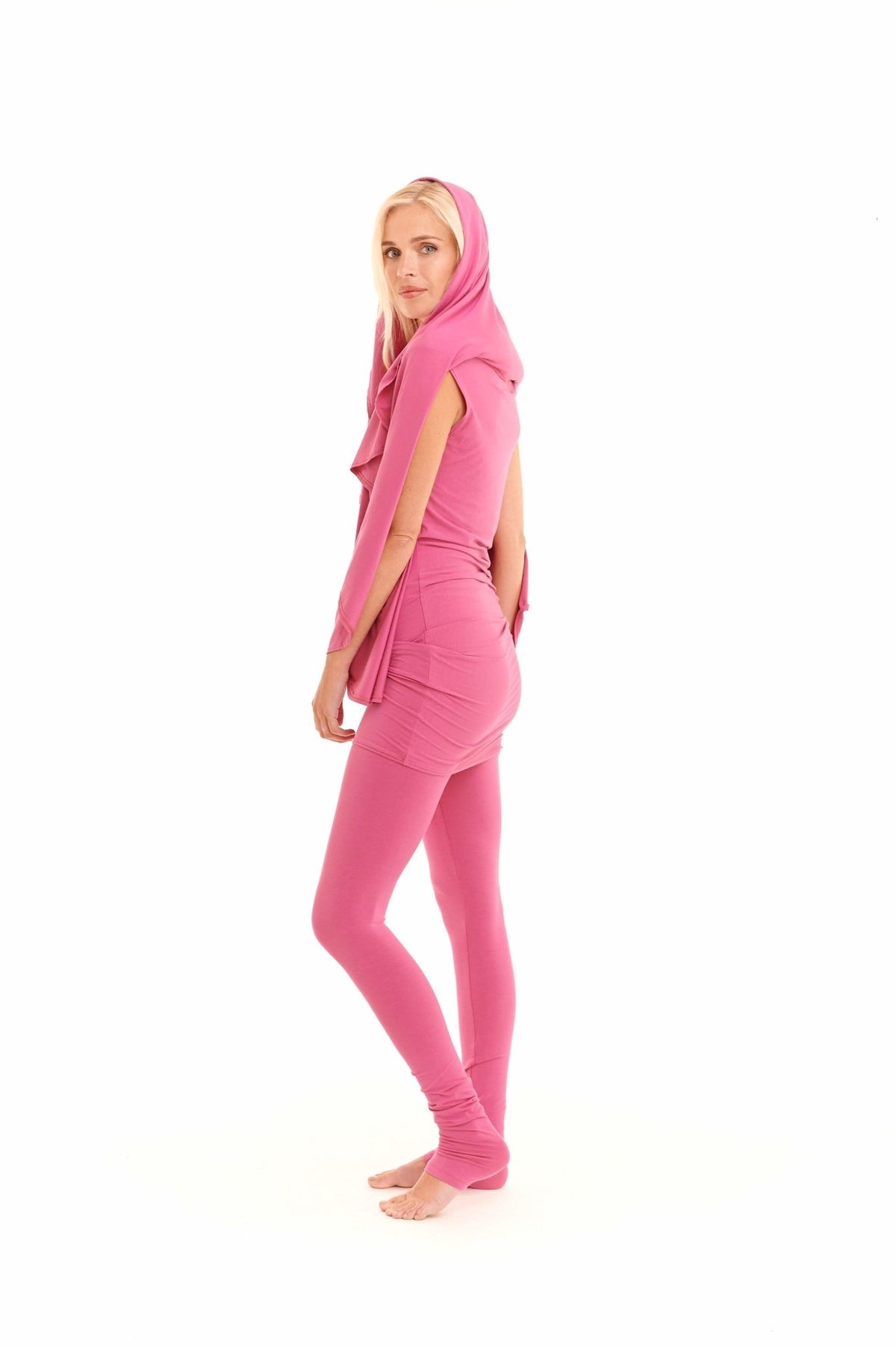 Bamboo Long Leggings Lipstick Pink - MUDRA