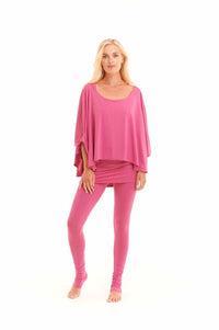 Bamboo Long Leggings Lipstick Pink - MUDRA