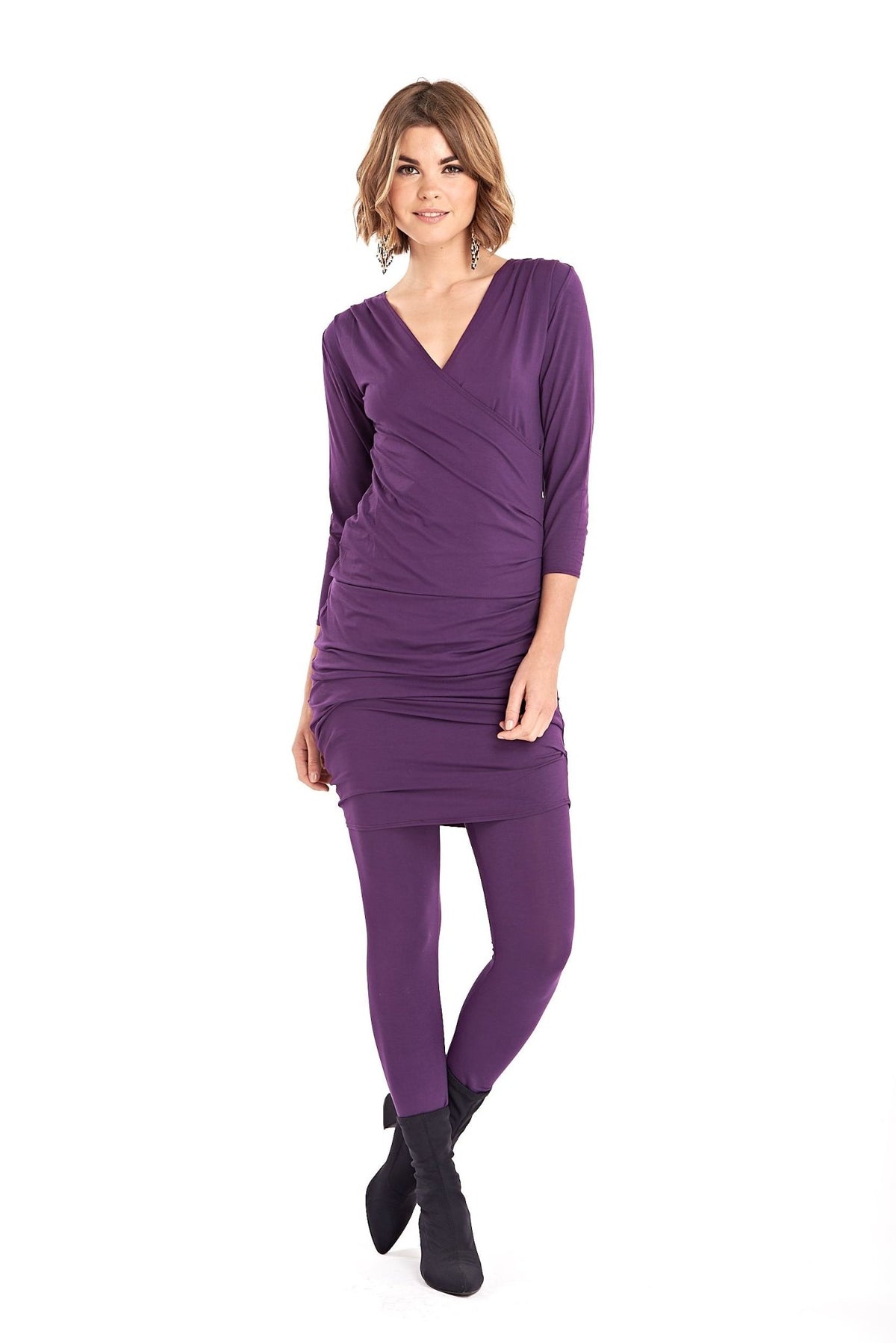 Bamboo Long Leggings Purple - MUDRA