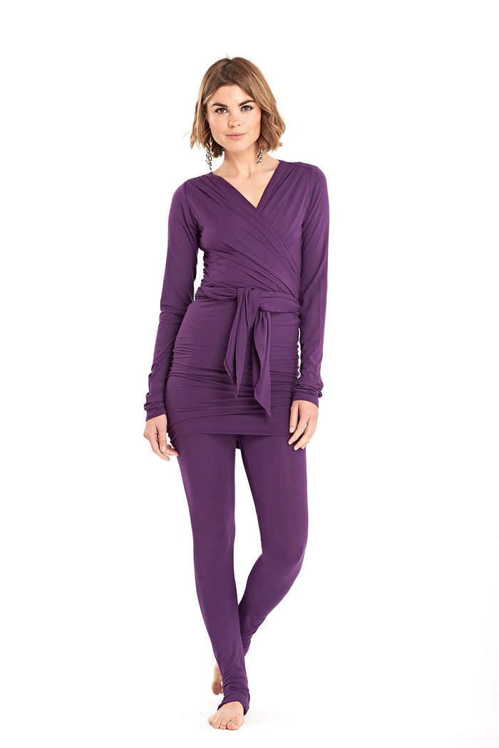 Bamboo Long Leggings Purple - MUDRA