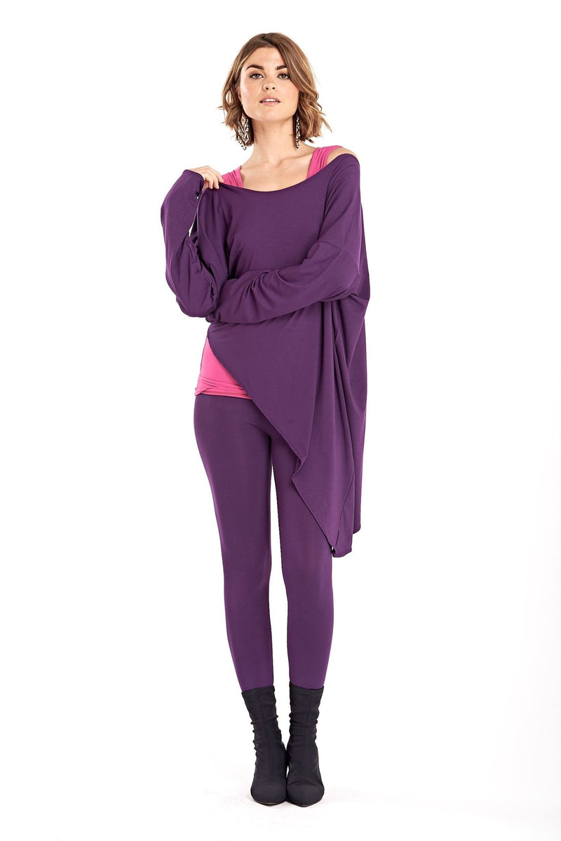 Bamboo Long Leggings Purple - MUDRA