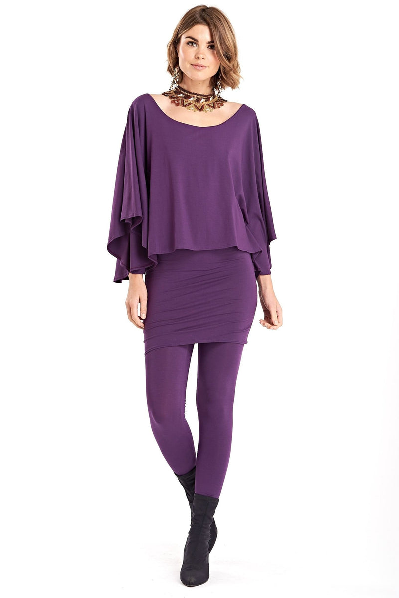 Bamboo Long Leggings Purple - MUDRA