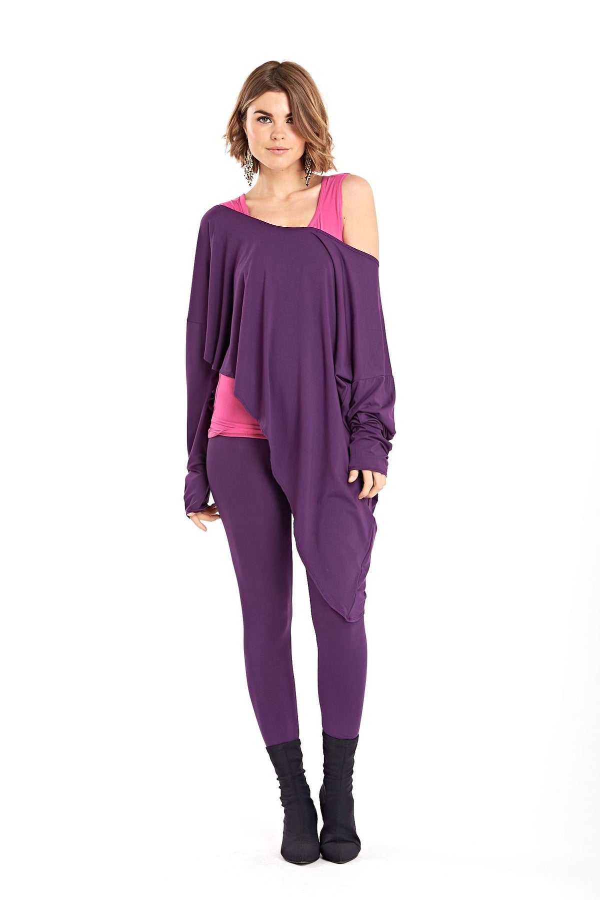 Bamboo Long Leggings Purple - MUDRA