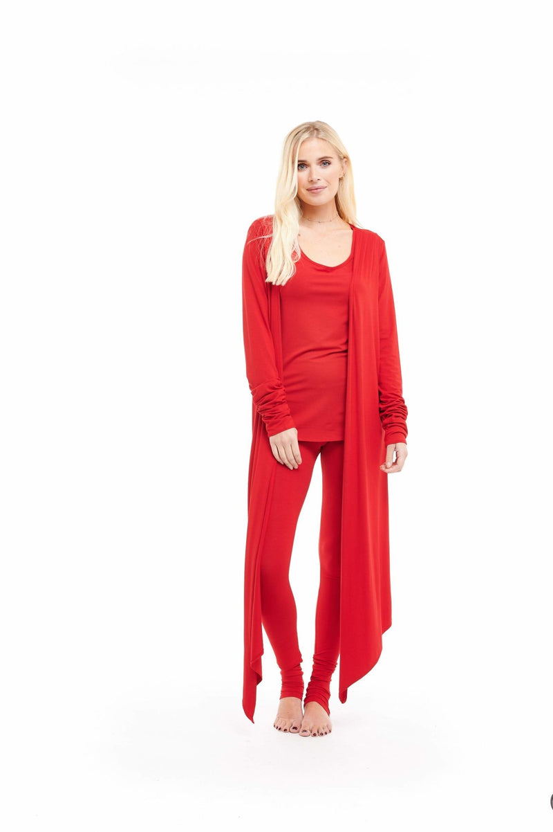 Bamboo Long Leggings Red - MUDRA