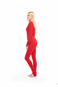 Bamboo Long Leggings Red - MUDRA