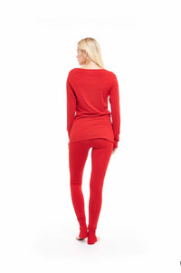 Bamboo Long Leggings Red - MUDRA