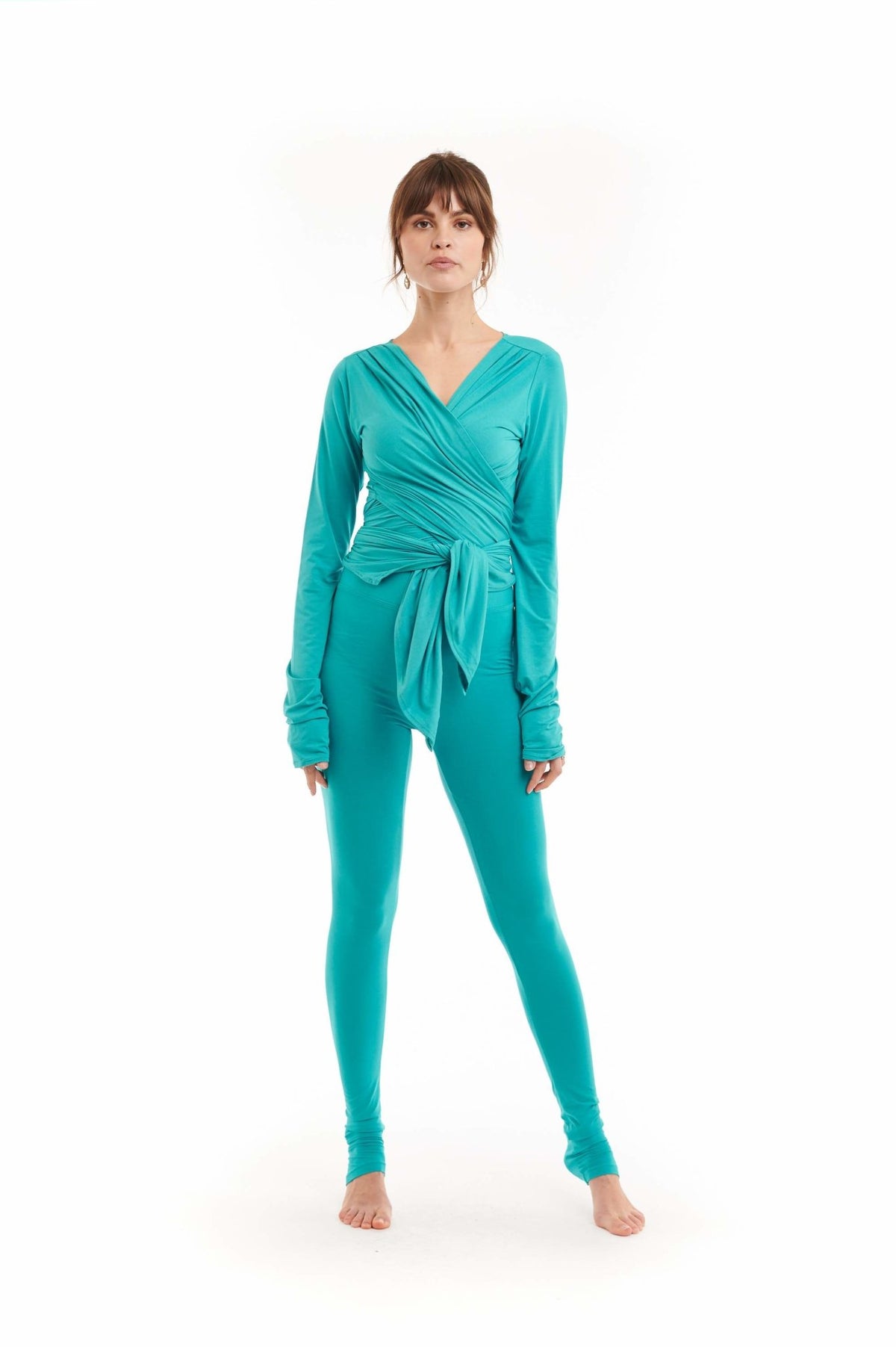 Bamboo Long Leggings Turquoise - MUDRA