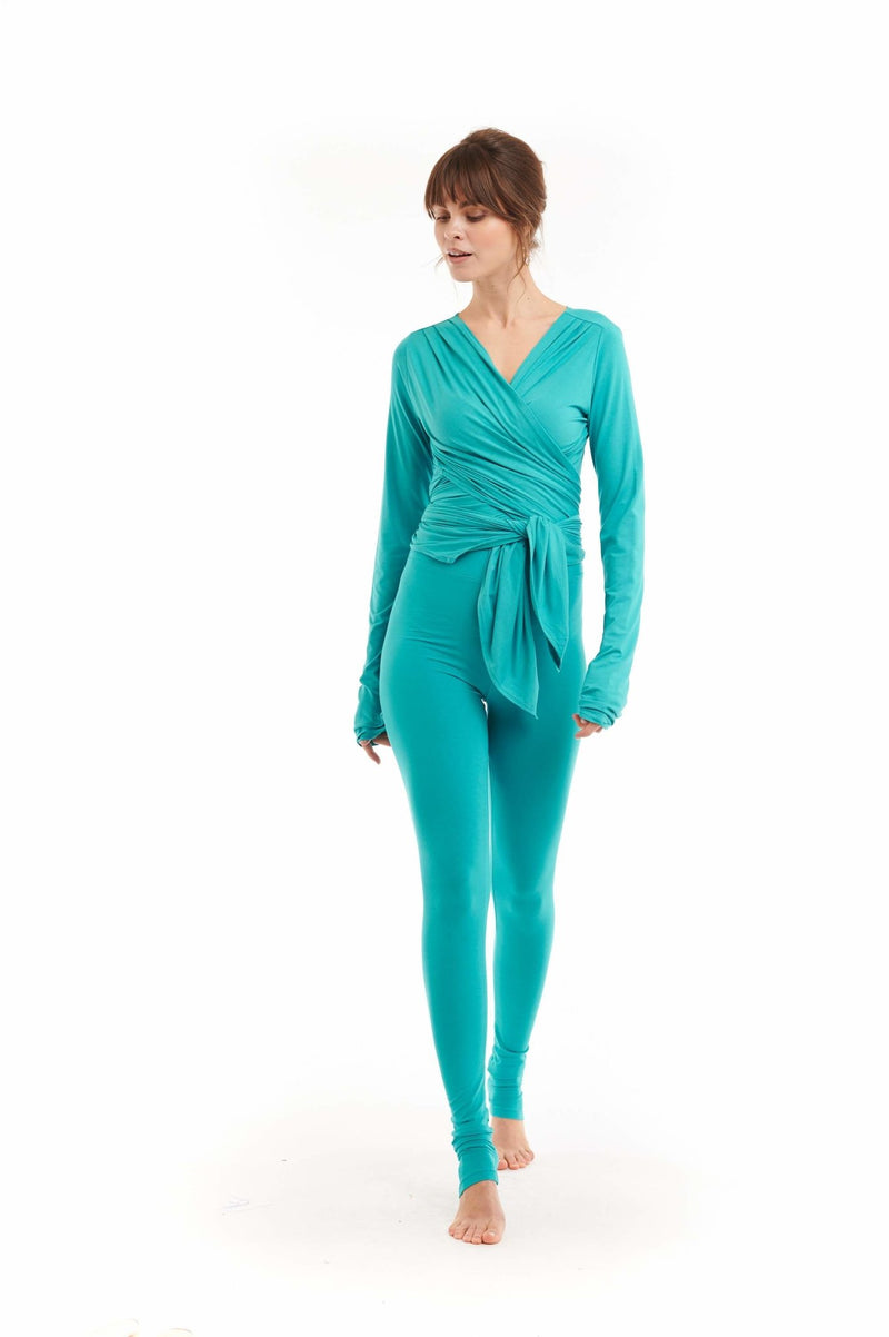 Bamboo Long Leggings Turquoise - MUDRA