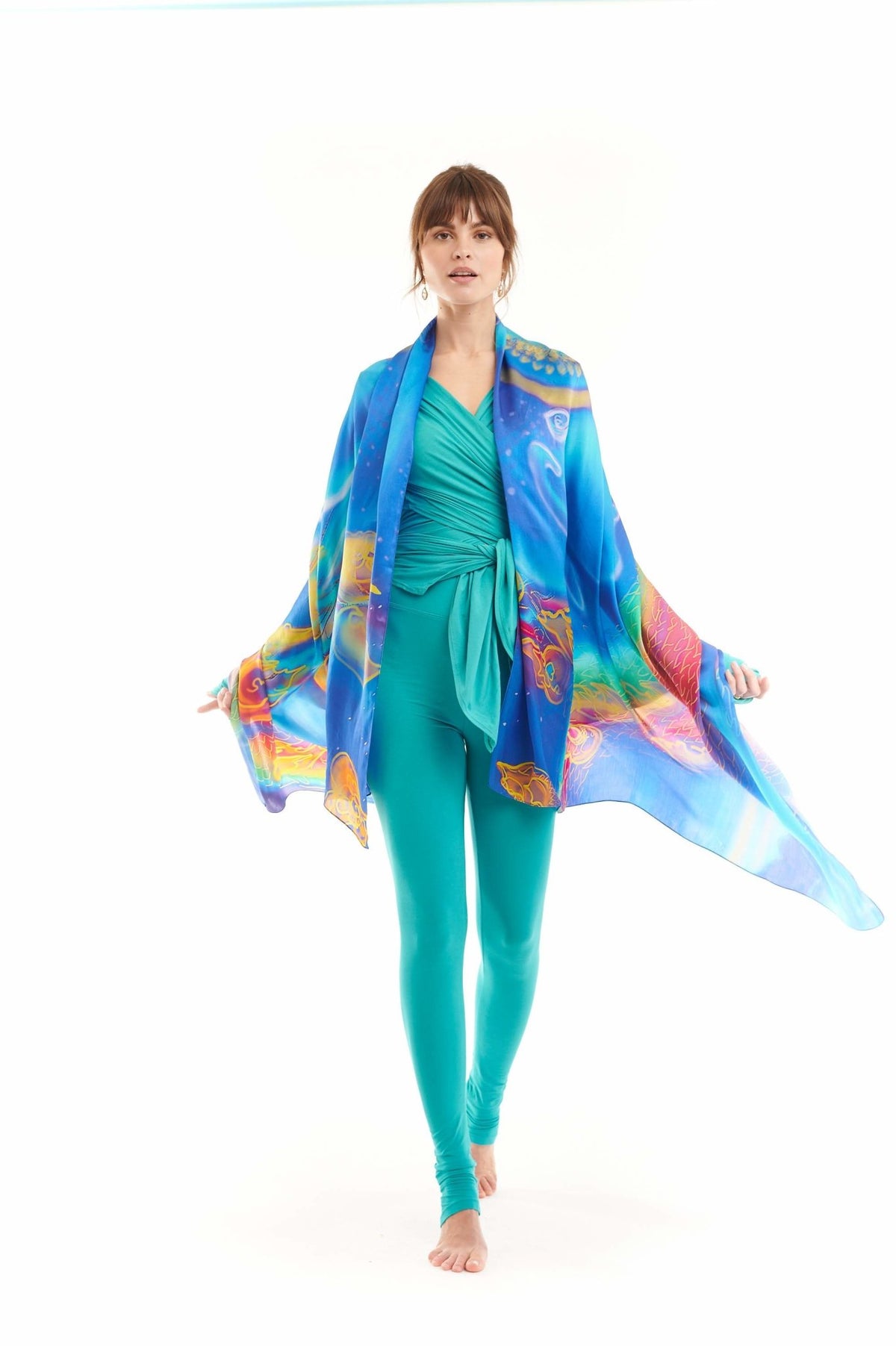 Bamboo Long Leggings Turquoise - MUDRA