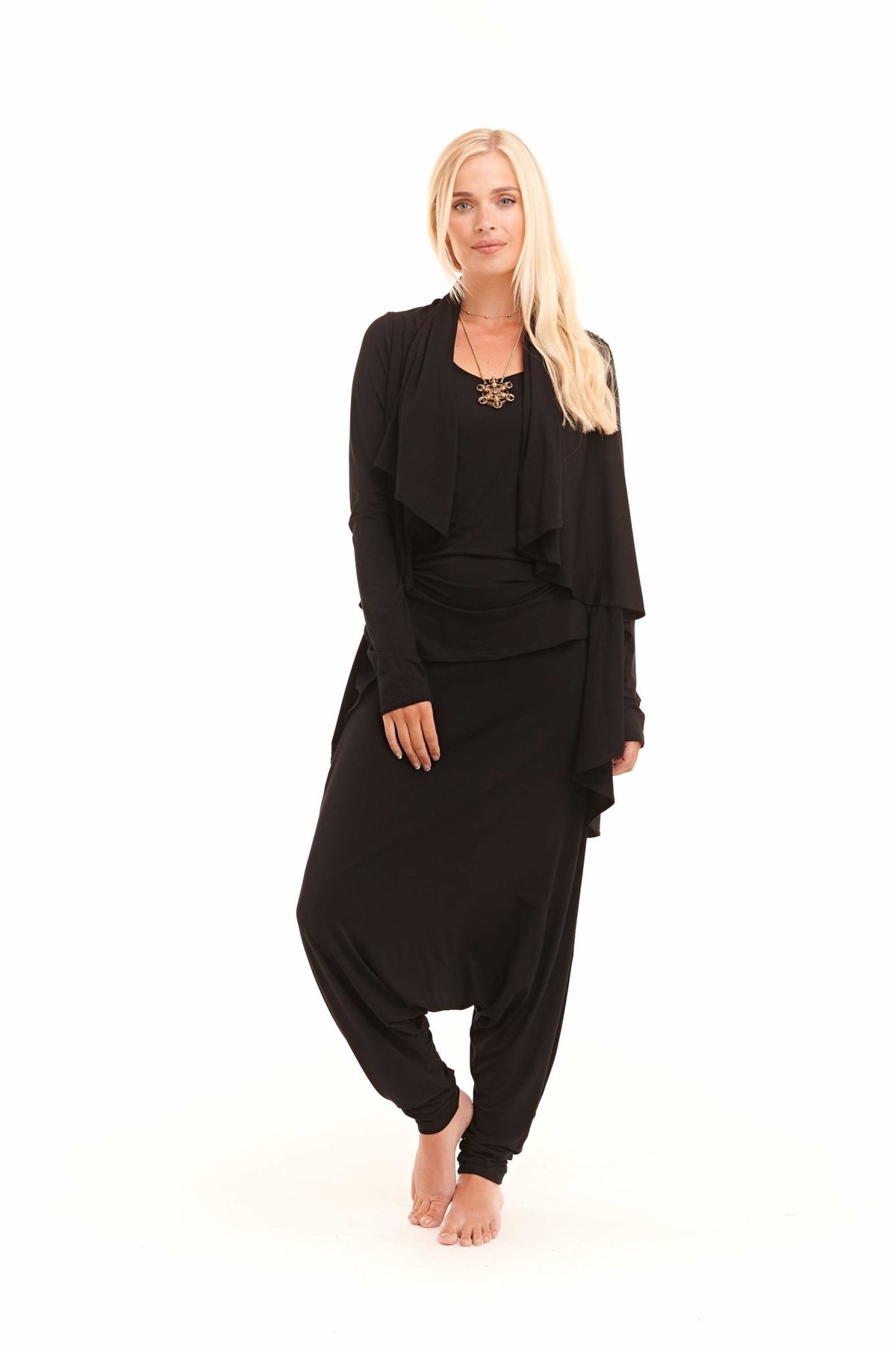 Bamboo Long Sleeve Top Black - MUDRA