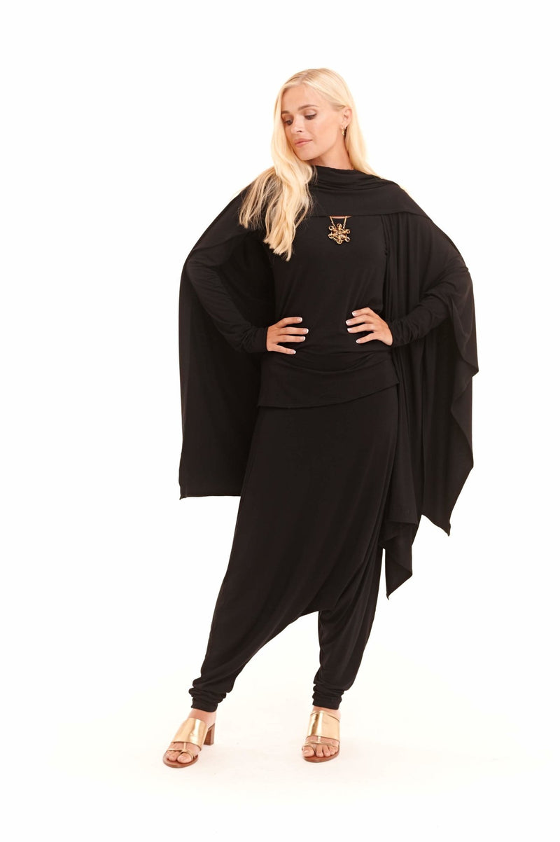 Bamboo Long Sleeve Top Black - MUDRA