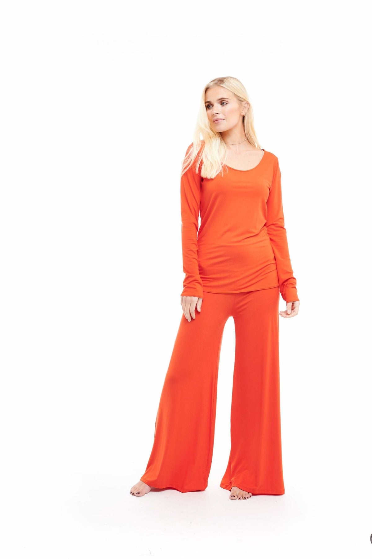 Bamboo Long Sleeve Top Orange - MUDRA