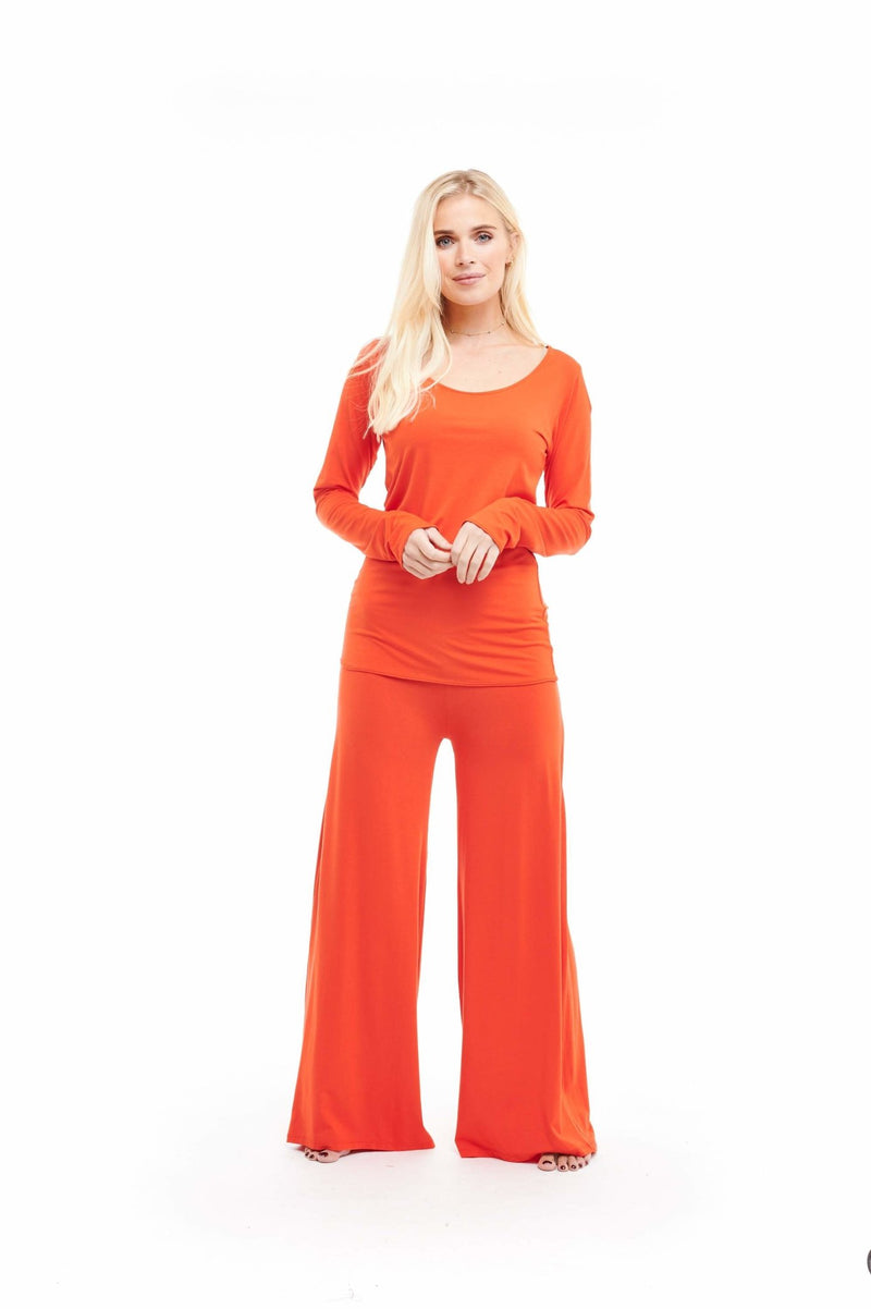 Bamboo Long Sleeve Top Orange - MUDRA