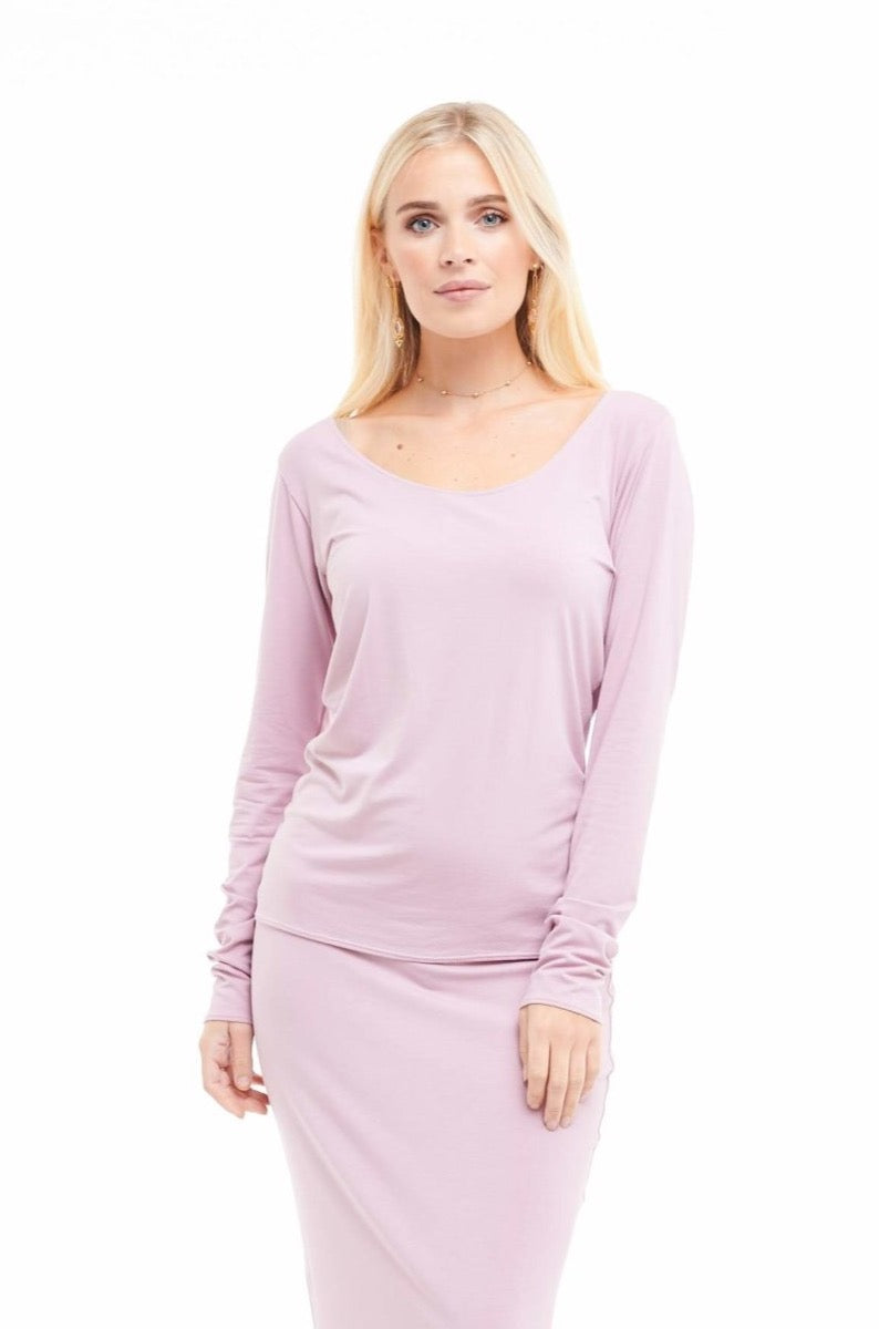 Bamboo Long Sleeve Top Rosewood - MUDRA