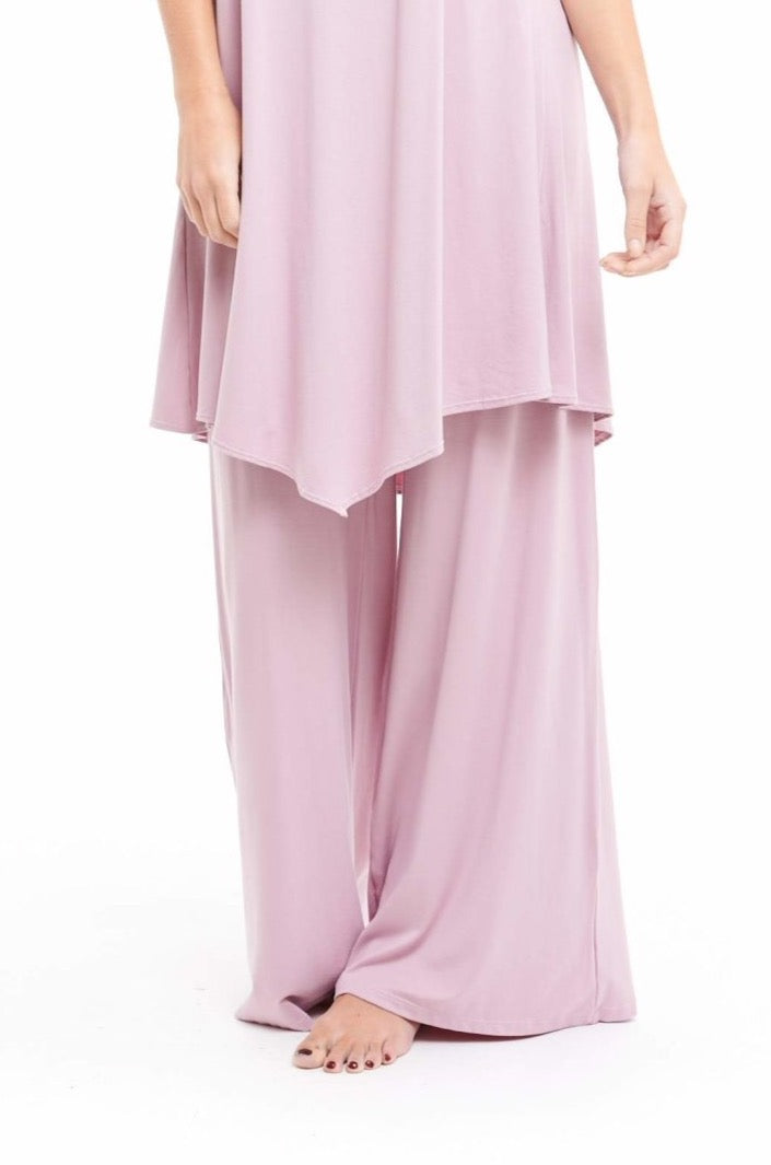 Bamboo Palazzo Pants Rosewood - MUDRA