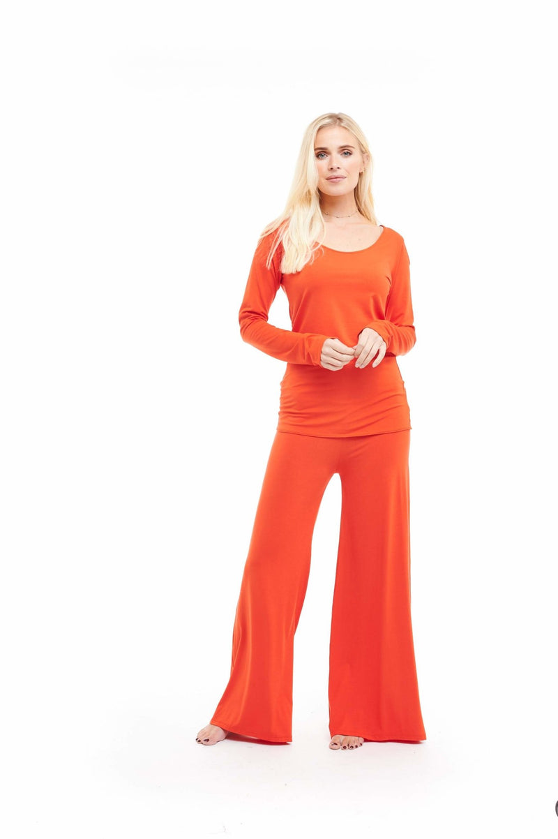 Bamboo Palazzo Pants Spicy Orange - MUDRA