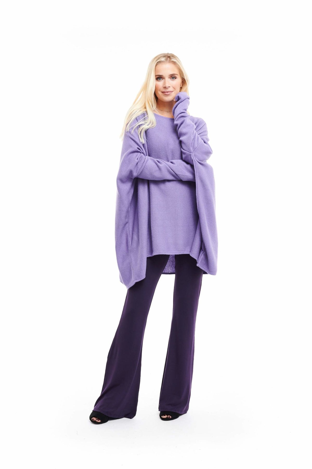 Cashmere Snuggle Box Jumper 4 Ply Lavender - MUDRA