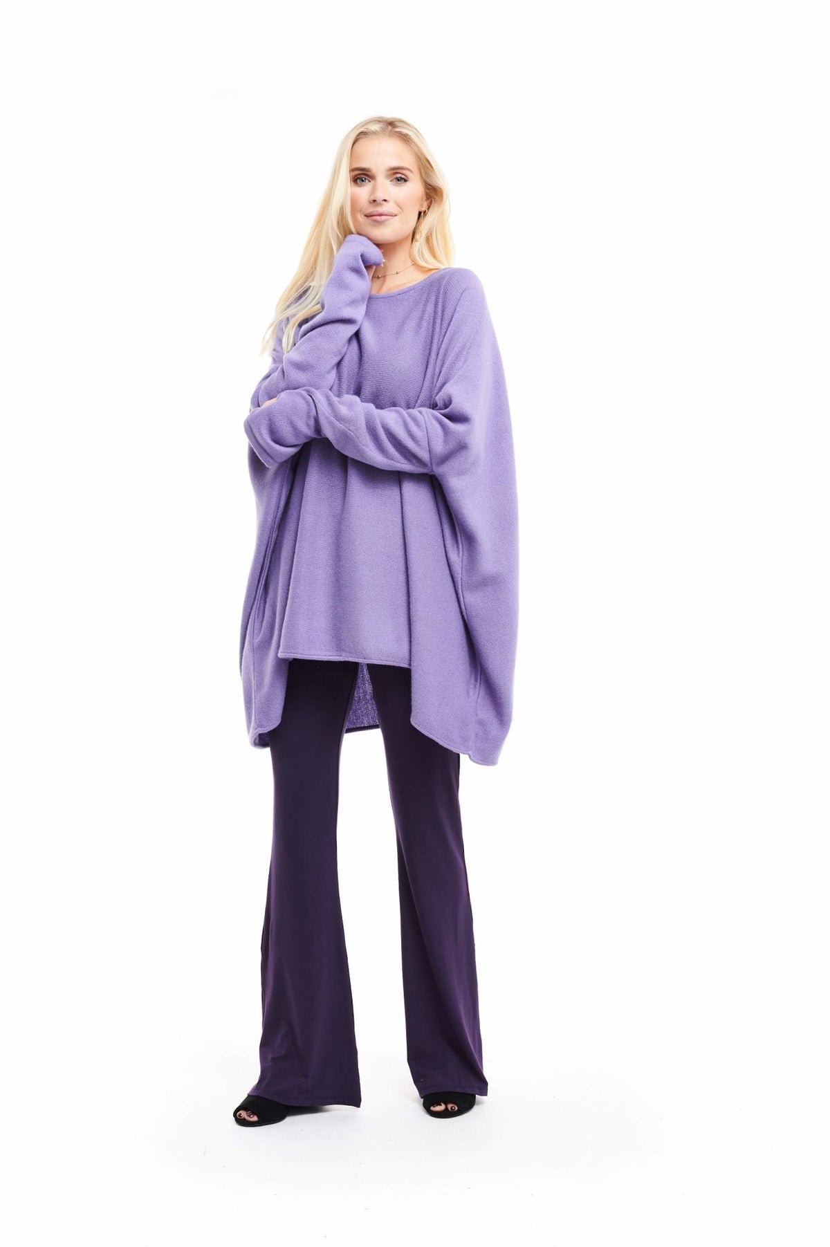 Cashmere Snuggle Box Jumper 4 Ply Lavender - MUDRA