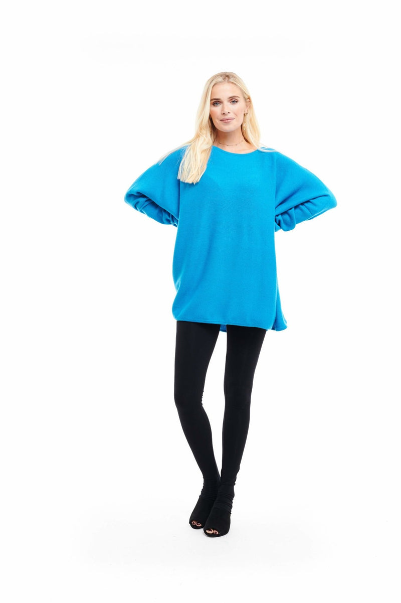 Cashmere Snuggle Box Jumper 4 Ply Turquoise - MUDRA