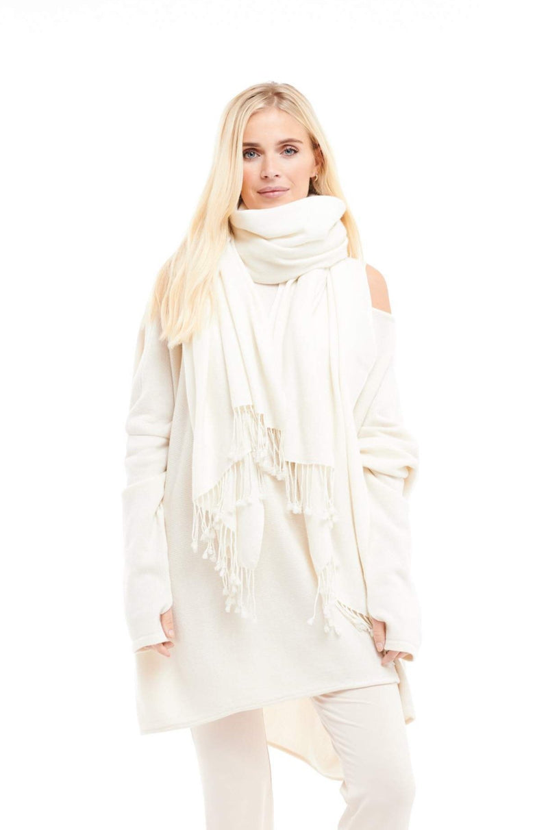 Cashmere Snuggle Box Jumper 4 Ply Winter White - MUDRA