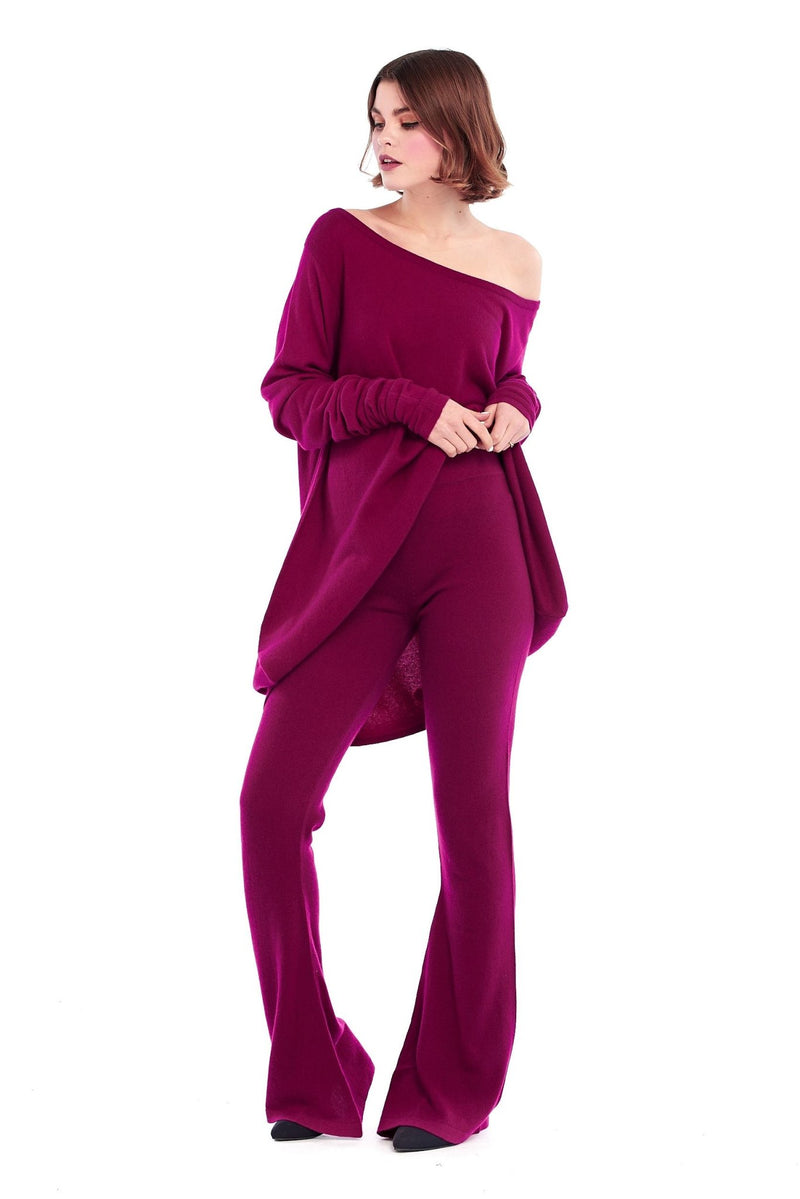 Cashmere Soul Yoga Pants Mulberry - MUDRA