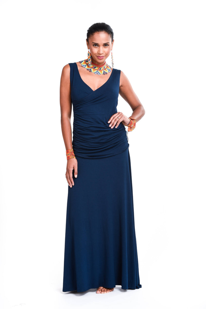 Bamboo Flamenco Skirt Navy - MUDRA