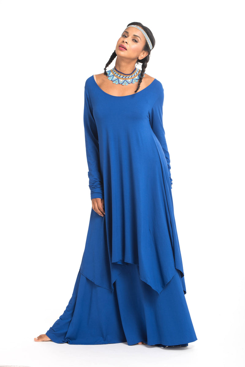 Bamboo Flamenco Skirt Cobalt Blue - MUDRA