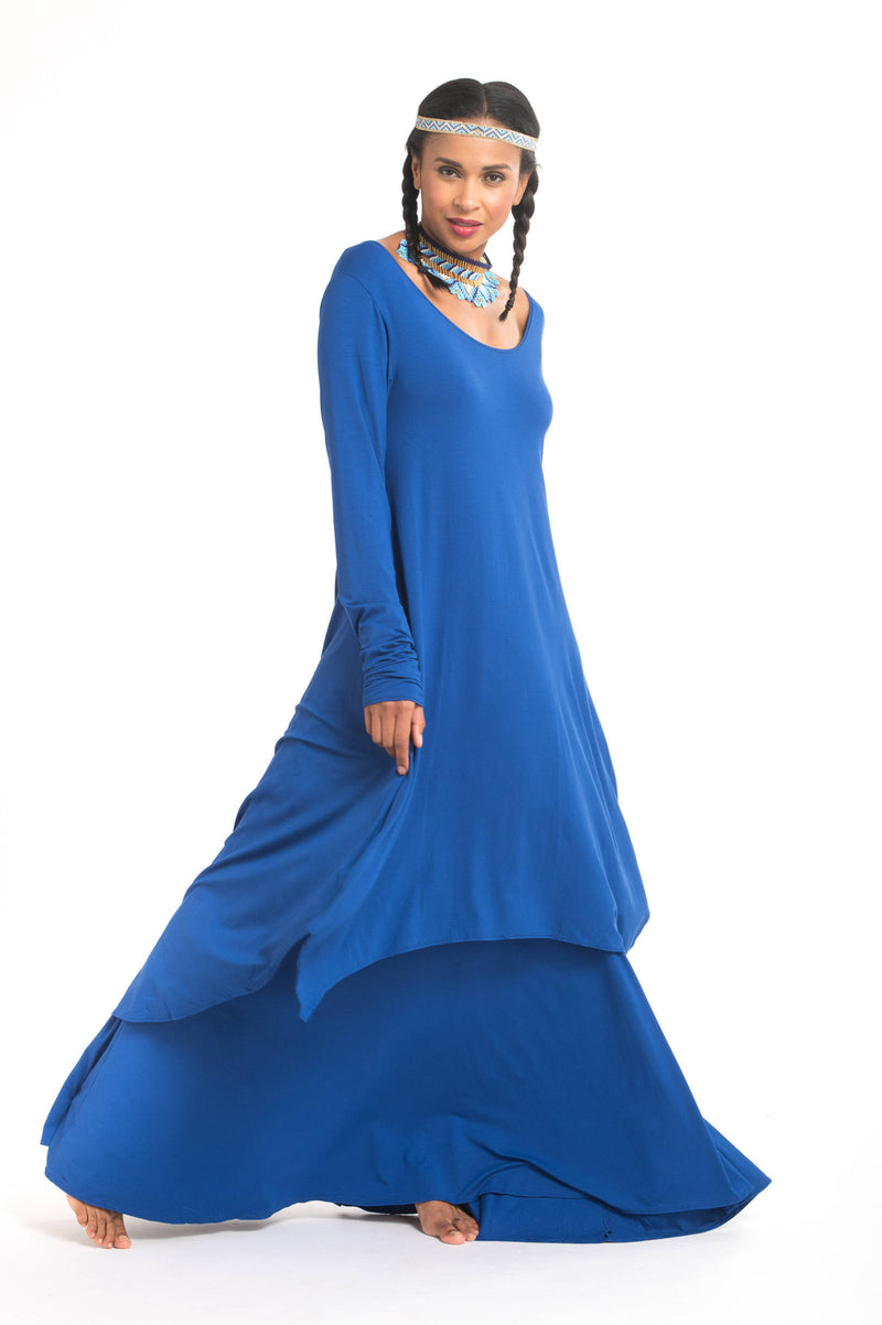 Bamboo Flamenco Skirt Cobalt Blue - MUDRA