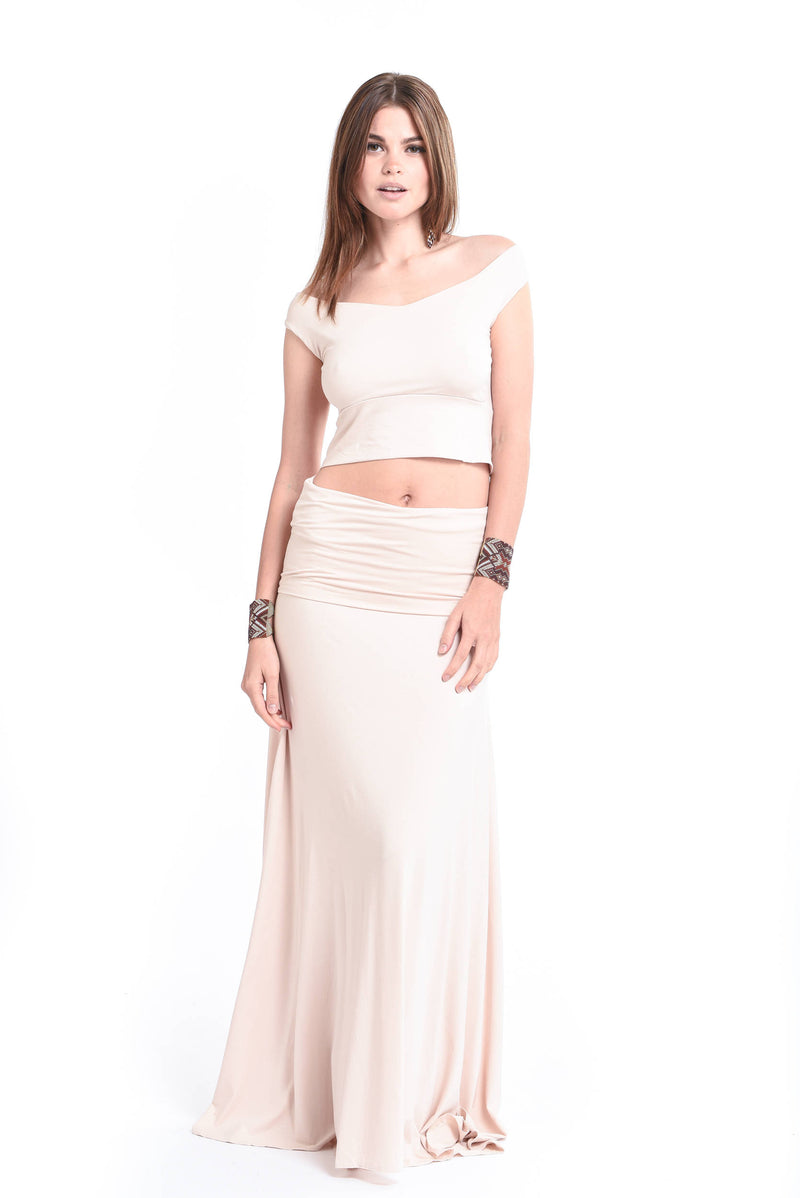 Bamboo Flamenco Skirt Ecru - MUDRA