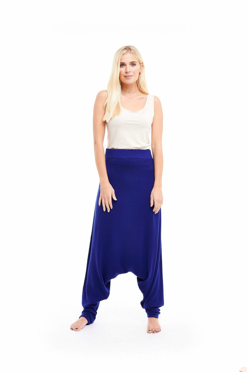 Luxury Cashmere Harem Lounge Pants Indigo - MUDRA