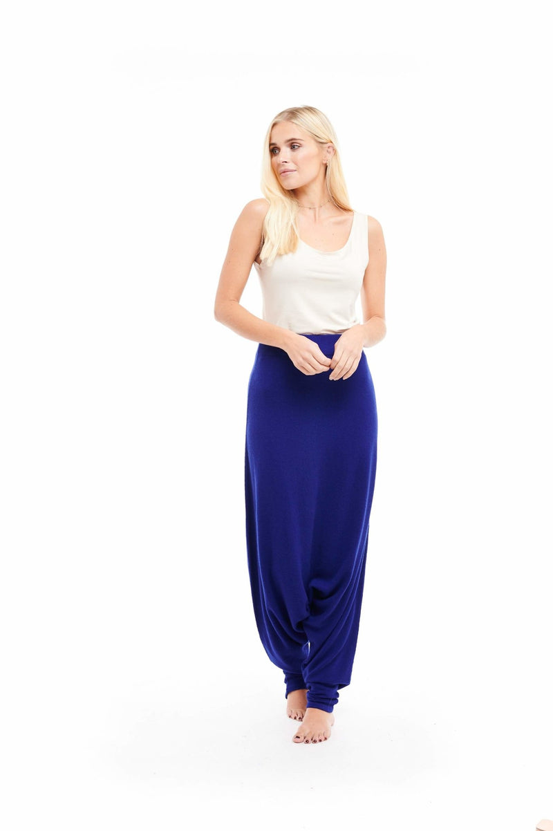 Luxury Cashmere Harem Lounge Pants Indigo - MUDRA