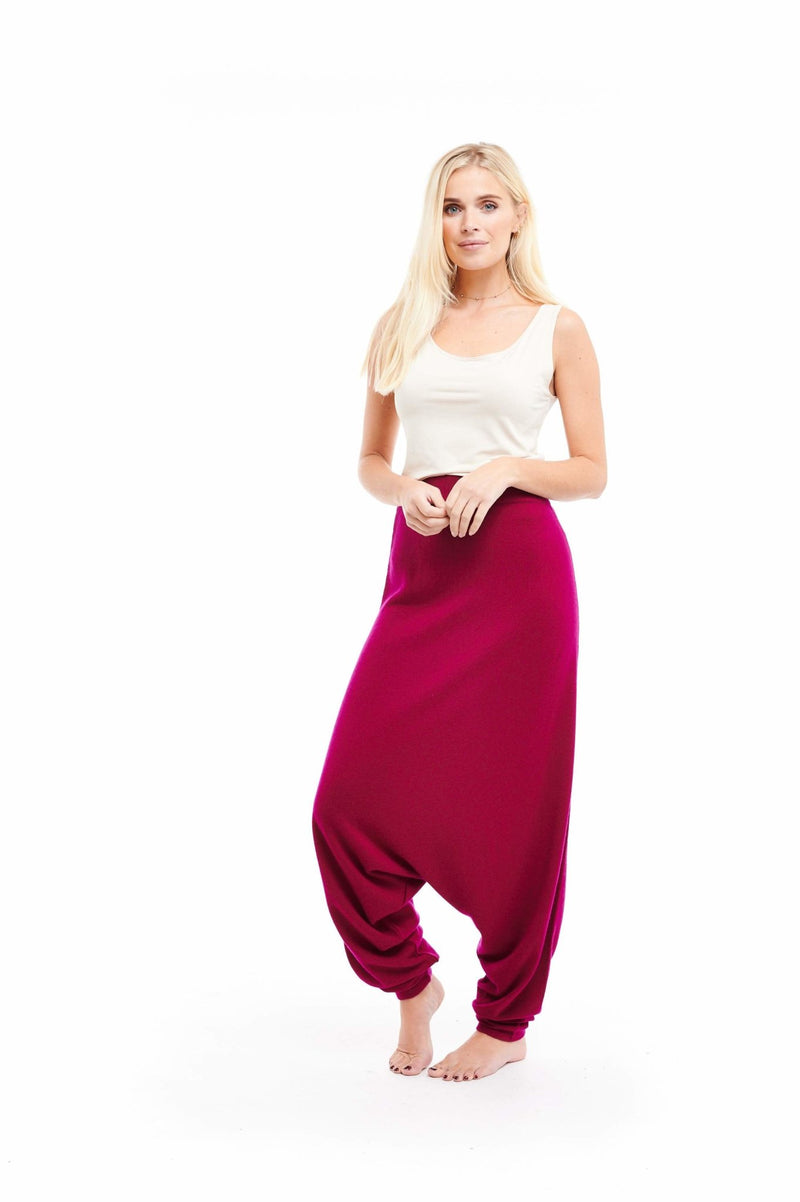 Luxury Cashmere Harem Lounge Pants Mulberry - MUDRA