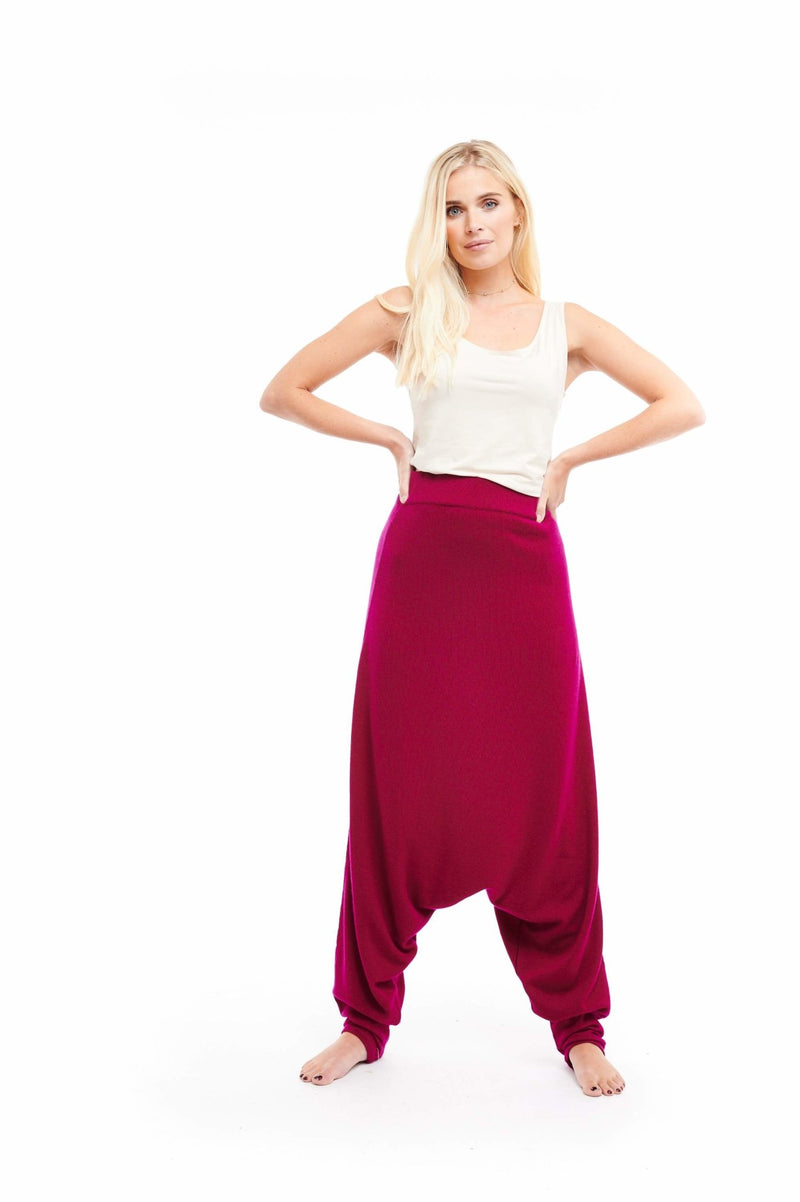 Luxury Cashmere Harem Lounge Pants Mulberry - MUDRA