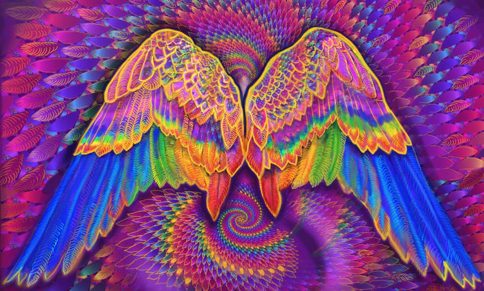 Rainbow Angel Wings - Visionary Art - MUDRA