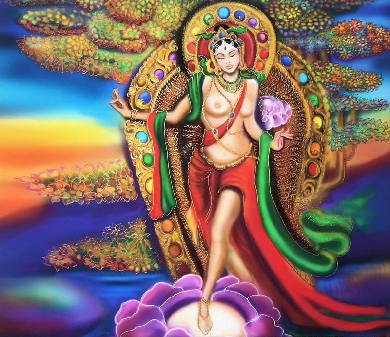 Standing White Tara (Cropped) - Visionary Art - MUDRA