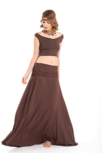 Bamboo Flamenco Skirt Brown - MUDRA