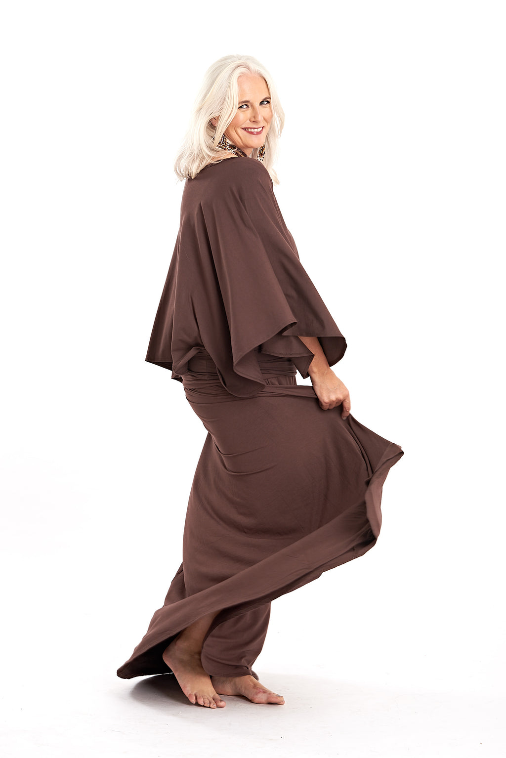 Bamboo Flamenco Skirt Brown - MUDRA