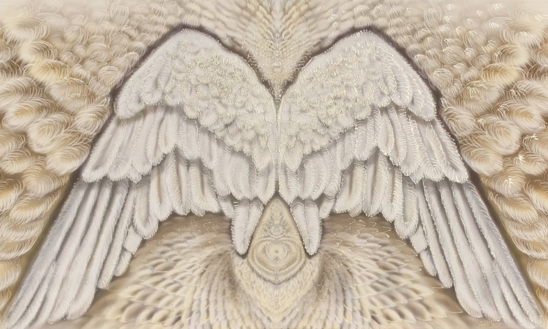 Whispering White Angel Wings - Visionary Art - MUDRA